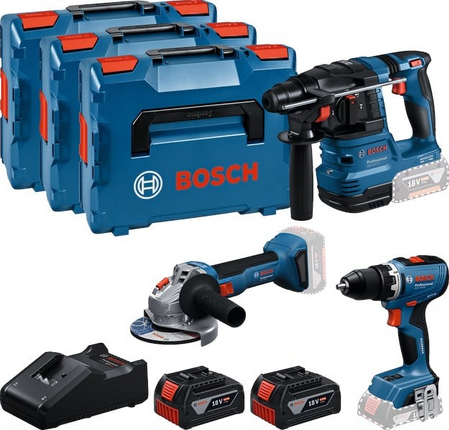 BOSCH 3-TOOLKIT 18V GSR+GBH+GWS (Bosch gereedschapset)