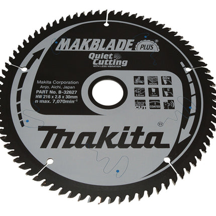 Makita Afkortzaagblad Hout  216x30x2,8mm 80T 5G - B-32627