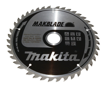 Makita Afkortzaagblad Hout 216x30x2,1mm 40T - B-32683