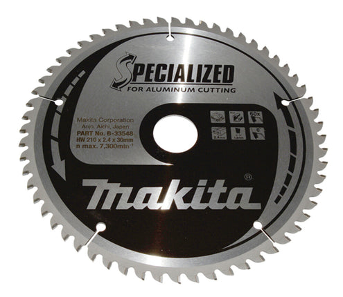Makita Specialized Cirkelzaagblad Aluminium 210x30x2,4mm 60T 0G - B-33548