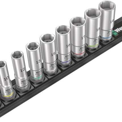 Belt B Deep 1 Doppen set, met 3/8" -aandrijving, 9-delig