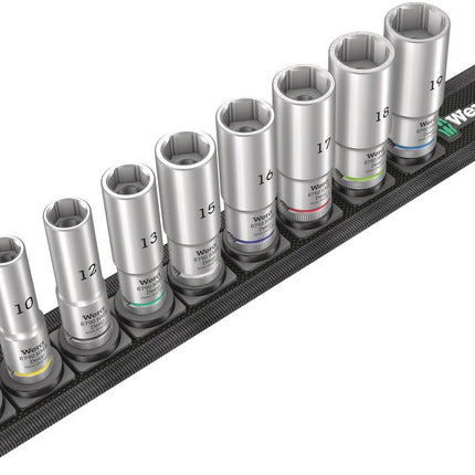 Belt B Deep 1 Doppen set, met 3/8" -aandrijving, 9-delig
