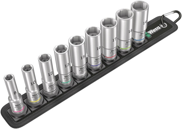 Belt B Deep 1 Doppen set, met 3/8" -aandrijving, 9-delig
