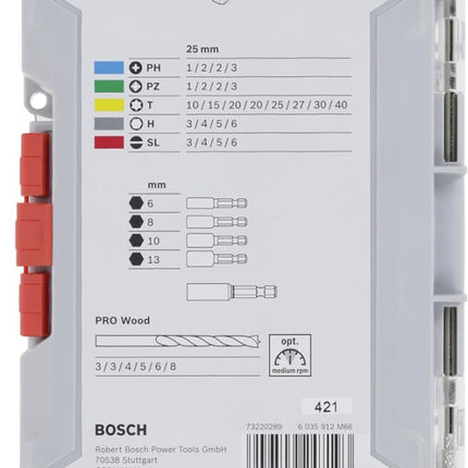 Bosch 35-delige boor- en bitset voor hout - 2607017730