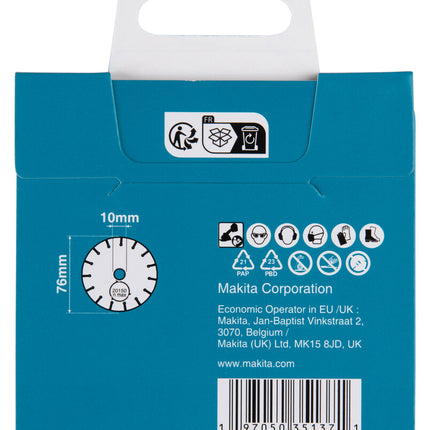 Makita Diamantschijf Gips/PVC 76x10mm - D-78374