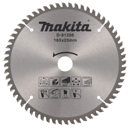 Makita Multizaagblad 165x20mm 60T 5G - D-81206
