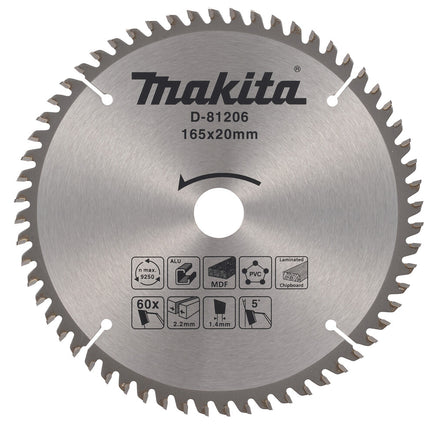 Makita Multizaagblad 165x20mm 60T 5G - D-81206