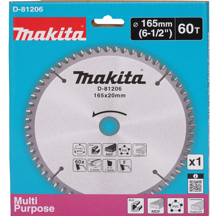 Makita Multizaagblad 165x20mm 60T 5G - D-81206