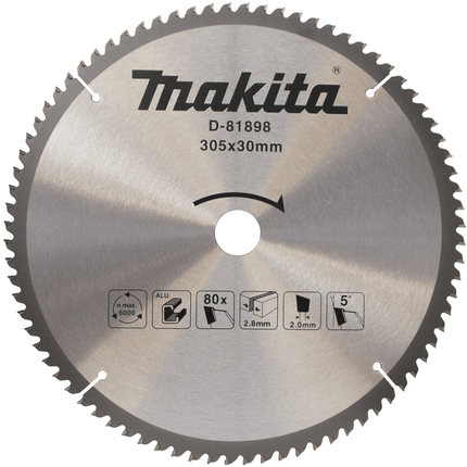 Makita TCT Zaagblad Aluminium 350x30mm 80T 5G - D-81898
