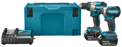Makita DLX2507TJ LXT 18V Combiset DHP489 Klop-/schroefboormachine + DTD153 Slagschroevendraaier (Makita gereedschapset)