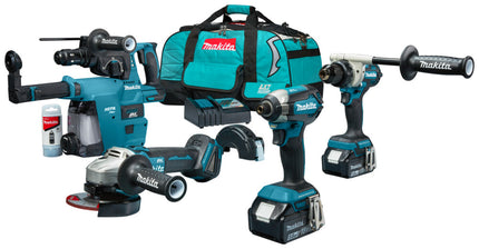 Makita DLX4194TX1 LXT 18V 4-Delige Combiset voor Allround tot Zwaar Boor-, Schroef- en Slijpwerk (Makita gereedschapset)