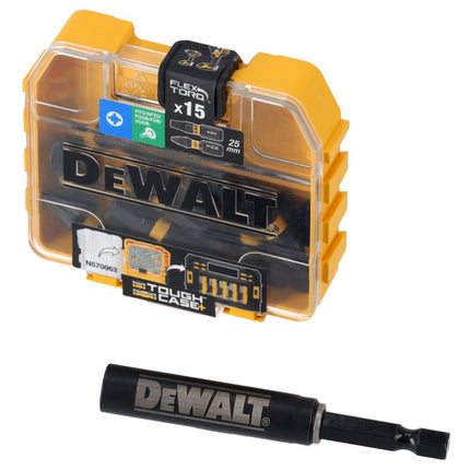 DeWALT Impact Torsion 15-delige Mixed Tic Tac + Schroefgeleider - DT70522T-QZ