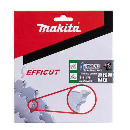 Makita Efficut Afkortzaagblad Hout 190x20x1,85mm 25T 10G - E-11178