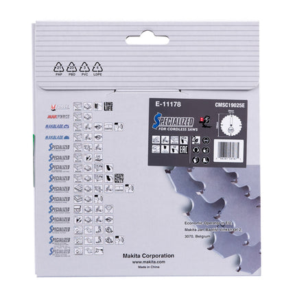 Makita Efficut Afkortzaagblad Hout 190x20x1,85mm 25T 10G - E-11178
