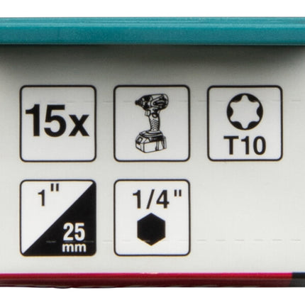 Makita Impact Premier Slagschroefbits T10x25mm 15st - E-25937