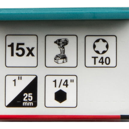 Makita Impact Premier Slagschroefbits T40x25mm 15st - E-25987