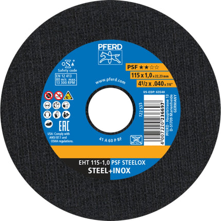 Afbeelding PFERD TOOLS doorslijpschijf, rvs EH/EHT PSF STEELOX