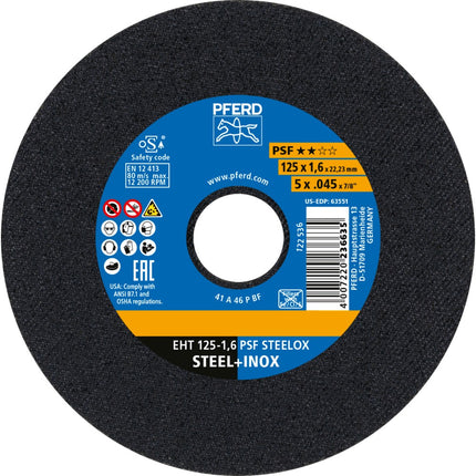 Afbeelding PFERD TOOLS doorslijpschijven psf steelox ???? EHT 125-1,6 PSF STEEL (10)