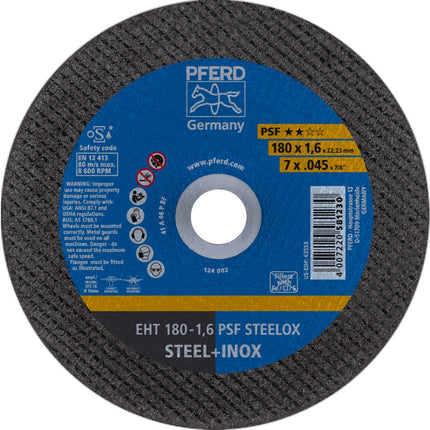 Afbeelding PFERD TOOLS doorslijpschijf, rvs EH/EHT PSF STEELOX