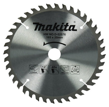 Makita HM Zaagblad 165x20x1,6mm T40 - D-81169