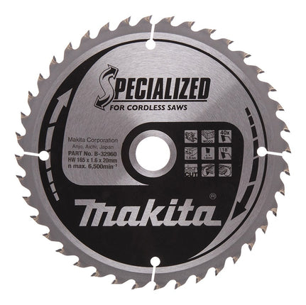 Makita Zaagblad Hout 165X20X1,6 40T 18G - B-32960