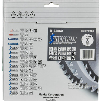 Makita Zaagb.Bouw 235X30X3 16T 20G - B-33560