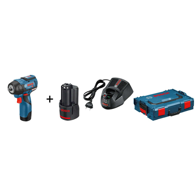Bosch GDS 12V-115 Accu slagmoeraanzetter C&G in L-Boxx met 2x 3,0Ah accu's - 06019E0103 (accu slagmoersleutel)