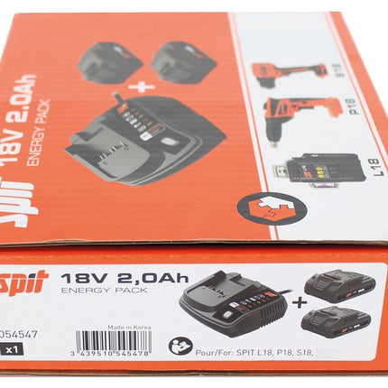Spit Energy Pack 2ah 18v (2 Accu's & Compact Lader)