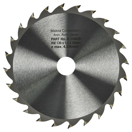 Makita Zaagblad 136X20X1,5 24T 20G - B-33629