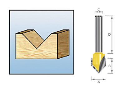 Makita V-Groeffrees 19,05 90Gr S8 - D-10724