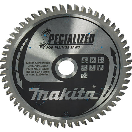 Makita Zaagblad Alu 165X20X2,4 56T -3G - B-33021