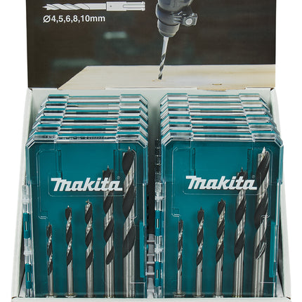 Makita Houtspiraalboorset 5-Delig Display 12St - E-15148-12
