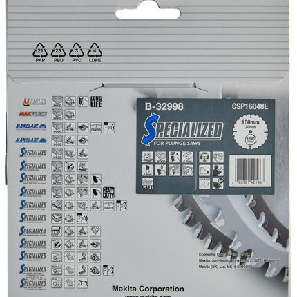 Makita Invalzaagblad Hout 160X20X2,2 48T 8G - B-32998