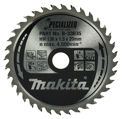 Makita Zaagb 136X20X1,5 36T 18G - B-33635