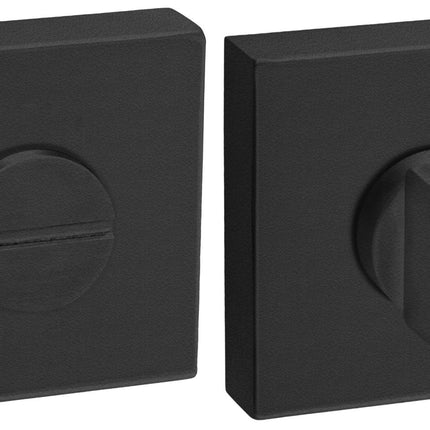 Oxloc Wc Garnituur RVS Zwart Vierkant 8mm met Kunststof Onderrozet - 1221031