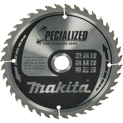 Makita Zaagb Hout 165x20x40T 18G - B-32954