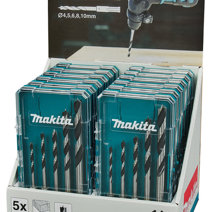 Makita Houtspiraalboorset 5-Delig Display 12St - E-15148-12