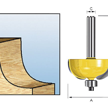 Makita Holprofielfrees Met Kogellager R9,53 S8 - D-11477