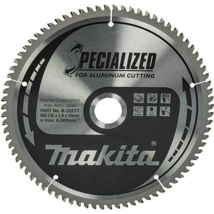 Makita Zaagblad Aluminium 235X30X2,4 80T 0G - B-33277