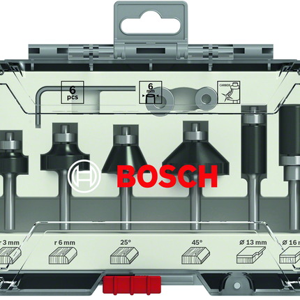 Bosch 6-Delige Kantenfreesset 6mm - 2607017468