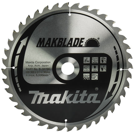 Makita Zaagblad Hout 305X30X2.3 40T 5G - B-32786