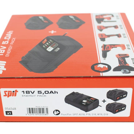 Spit Energy Pack 5ah 18v (2 Accu's & Snelllader)