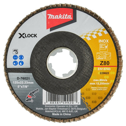 Makita Schuurschijf X-LOCK 125mm Z80 - D-76021