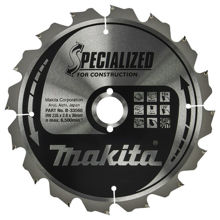 Makita Zaagb.Bouw 235X30X3 16T 20G - B-33560