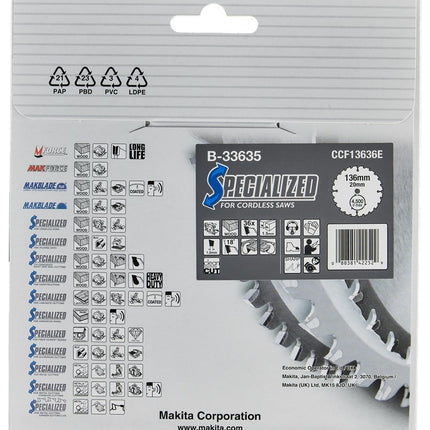 Makita Zaagb 136X20X1,5 36T 18G - B-33635