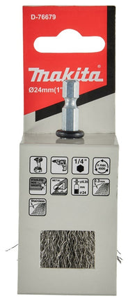 Makita Penseelborstel Zeskant 1/4"x24mm RVS - D-76679