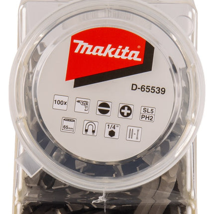 Makita Schroefbit Dubbel PH2-SL5 65mm In Pot 100 Stuks - D-65539