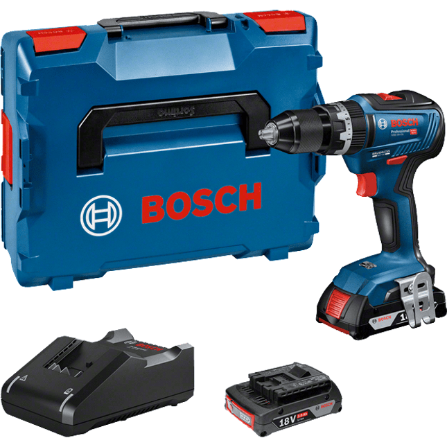 Bosch GSB 18V-55 Accu klopboorschroevendraaier + 2x 2,0 Ah L-Case - 06019H5305
