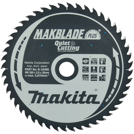 Makita Zaagblad QC 260X30X2,8mm 48T 20G - B-33495