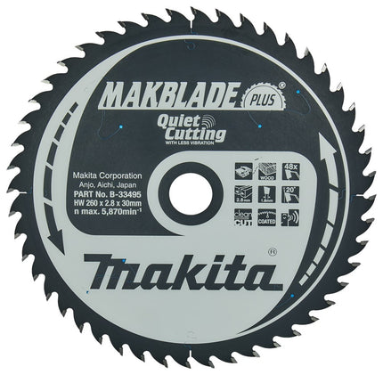 Makita Zaagblad QC 260X30X2,8mm 48T 20G - B-33495